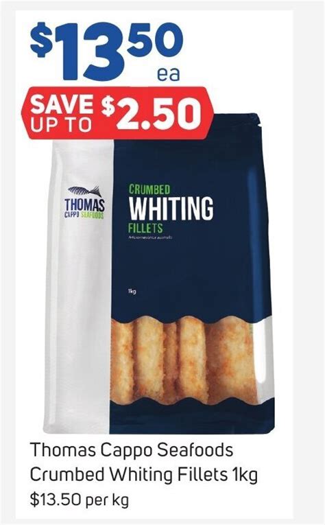 Thomas Cappo Seafoods Crumbed Whiting Fillets 1kg Offer At Foodland