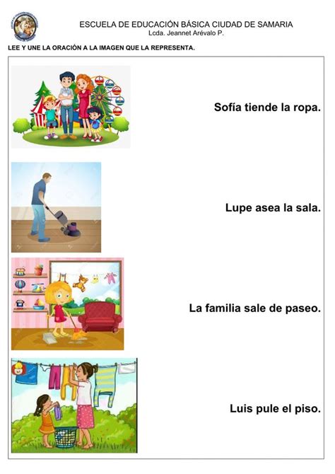 Relaciona Imagen Con Oraci N Worksheet Lecciones De Lectura Libros