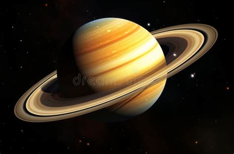 Saturn and Its Iconic Rings in Vibrant Space Stock Photo - Image of ...