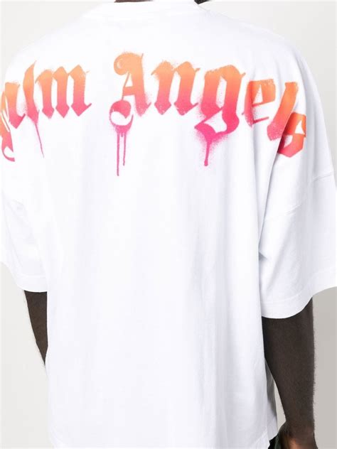 Palm Angels Spray Effect Logo Print T Shirt Farfetch