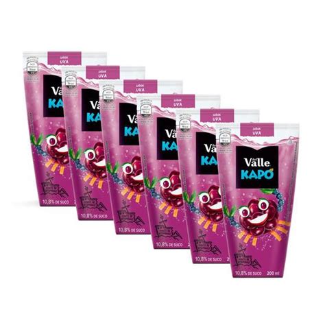 Kit 6 Suco Del Valle Kapo Uva 200ml Suco Magazine Luiza