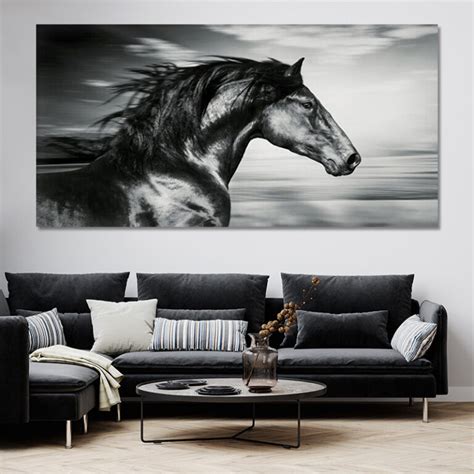 Tableau Cheval Noir Et Blanc Palais Des Tableaux