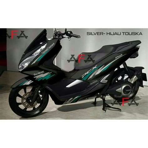 Promo CUTTING STICKER HONDA PCX BLUE SILVER Diskon 33 Di Seller