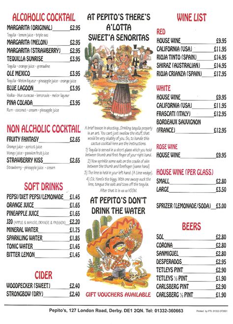 Pepito's Mexican restaurant on London Road, Derby - Everymenu