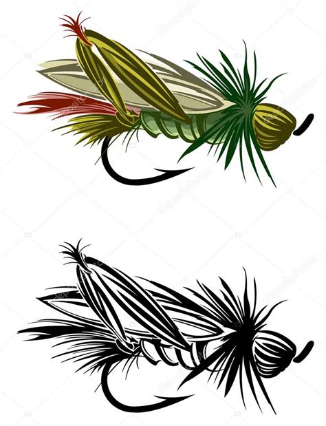 Fly Fishing Lure — Stock Vector © Slipfloat 21476587