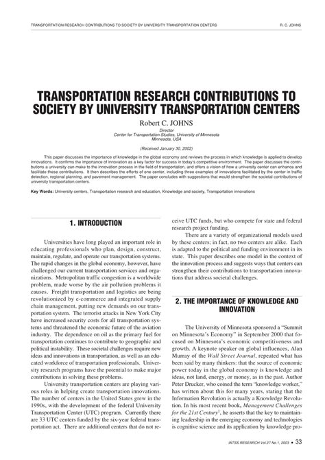 PDF TRANSPORTATION RESEARCH CONTRIBUTIONS TO SOCIETY BY UNIVERSITY