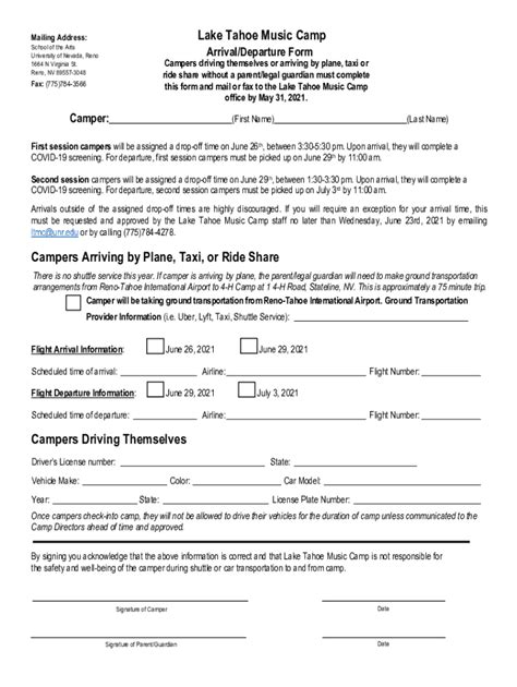 Fillable Online Ltmc Arrival Departure Form Fax Email Print