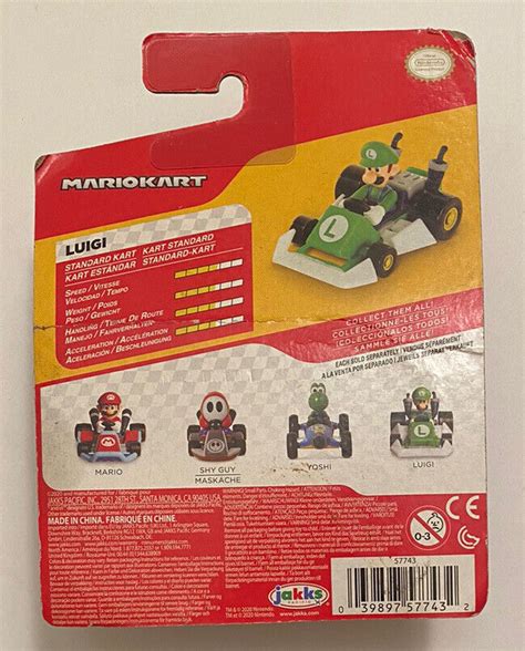 Mario Kart Luigi Figure Race Car Kart Nintendo Jakks