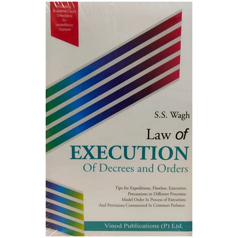 Buy Law Of Execution Of Decrees And Orders S S Wagh Vinod