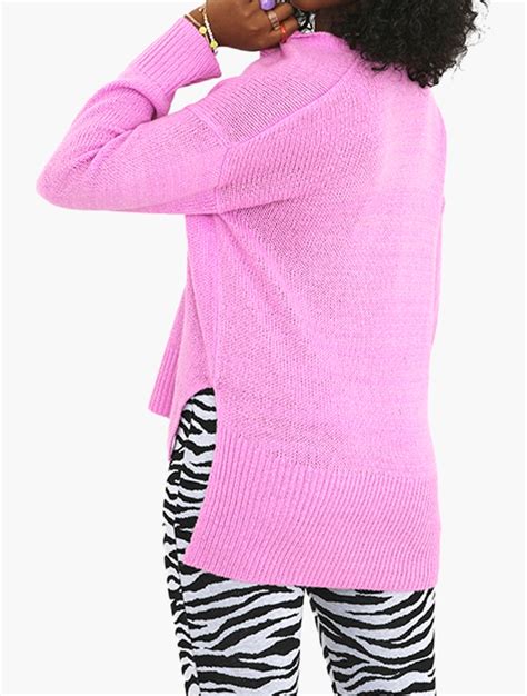 Shop Brave Soul Pink V Neck Long Sleeve Jumper For Women From Myrunway