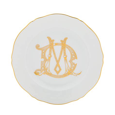 Assiette à Dessert Corona Monogram Oro Ginori 1735