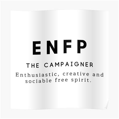 Enfp The Campaigner Mbti Type Poster For Sale By Yourbestself