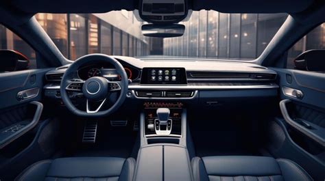 Premium AI Image | A clean car interior with a large dashboard for ...