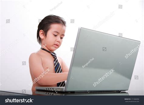 Naked Boy Playing Laptop Thailand Foto De Stock Shutterstock