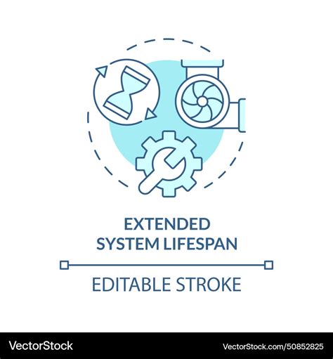 Extended System Lifespan Soft Blue Concept Icon Vector Image