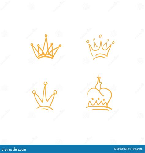 Hand Drawn Crown Vector Collection Doodle Crowns Vector Illustration