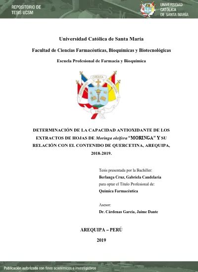 Determinación de la Capacidad Antioxidante de los Extractos de Hojas de