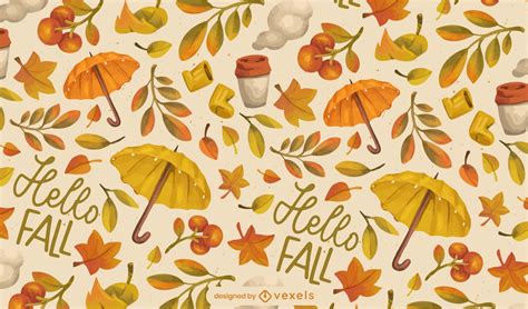 Autumn Season Nature Pattern Design Vector Download