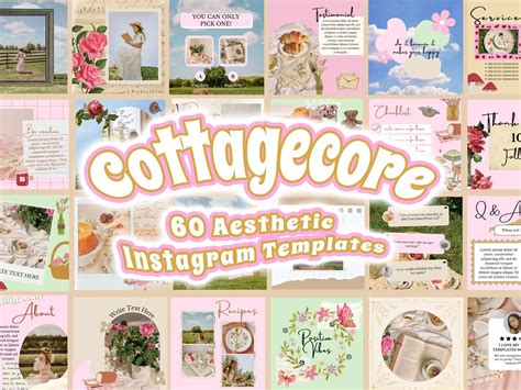 Cottagecore instagram templates cottagecore aesthetic 60 instagram ...