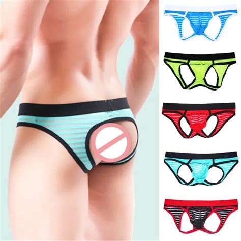 M Nner Mesh Sheer Tanga Slips Bikini G String Jockstrap Shorts Open