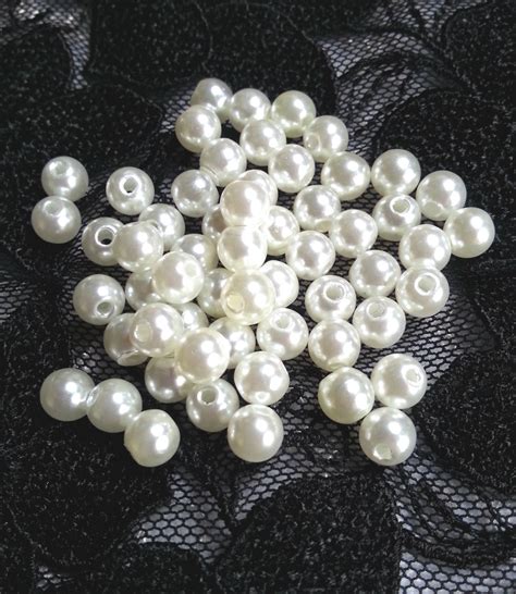 Perles Nacr Es Blanc Taille Mm Perles Par Fionamercerie