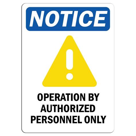 Vinyl Stickers Notice Operation By Authorized Personnel Only Sign