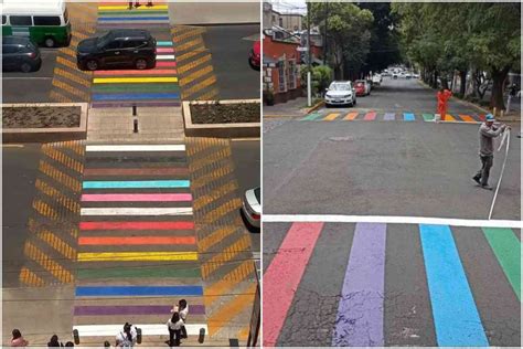 Con Motivo Del Mes Del Orgullo Pintan Cruces Peatonales De Colores