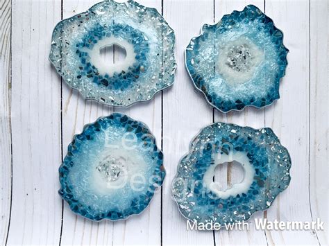 Blue agate coasters | Agate coasters, Blue agate, Coasters