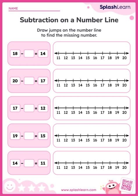 Missing Numbers In Subtraction Within 20 Worksheet