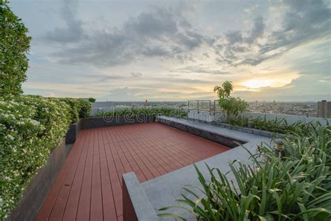 Sky Garden On Private Rooftop Of Condominium Or Hotel High Rise