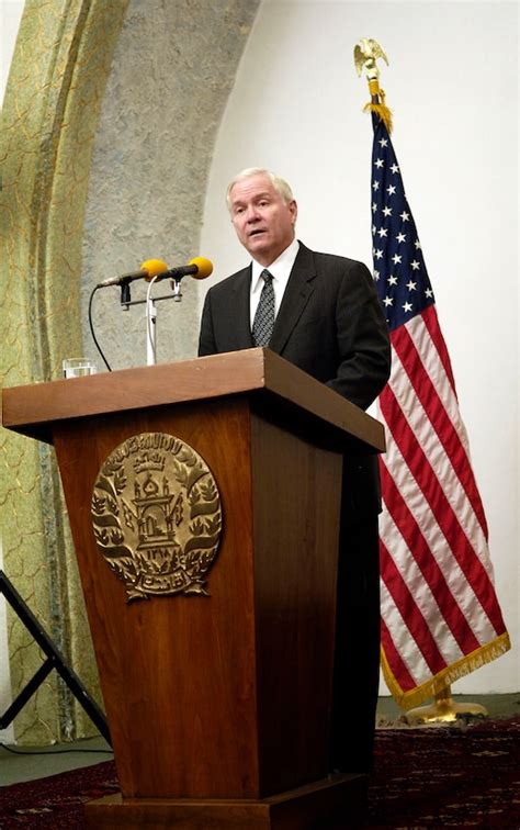 Defense Secretary Robert M Gates Answers A Question During A Joint