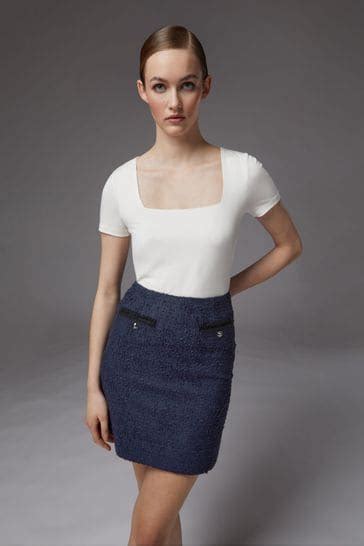 Buy L K Bennett Blue Charlee Boucle Skirt With Trim From The Next UK