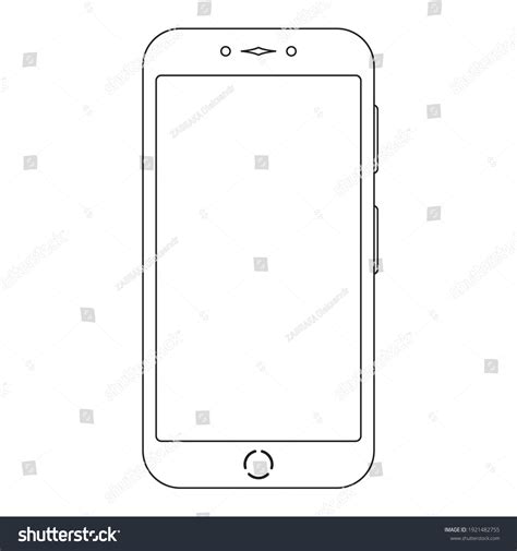 Iphone Outline Smartphone Outline Black Vector Stock Vector (Royalty Free) 1921482755 | Shutterstock