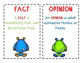 Fact and Opinion Poster by CTFirsties | TPT