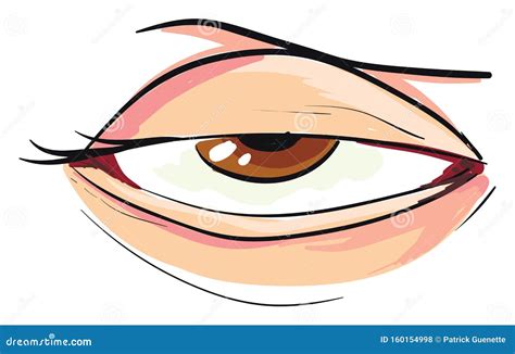 Half Closed Eye of a Woman White Background Stock Vector - Illustration of vector, health: 160154998