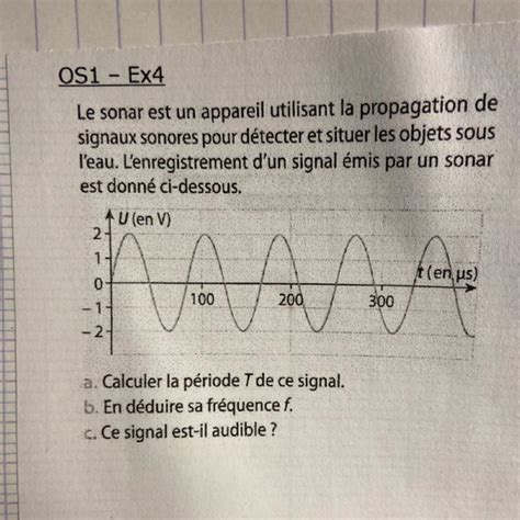 Bonjour Aidez Moi Svpppp Le Sonar Est Un Appareil Utilisant La