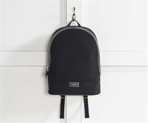 Paul Smith Canvas Backpack With Leather Detail Black