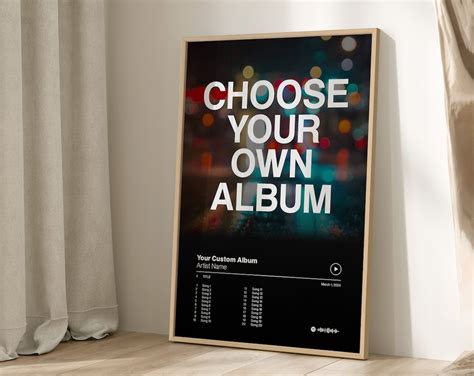 Custom Album Cover Poster Custom Album Poster Custom Music Poster