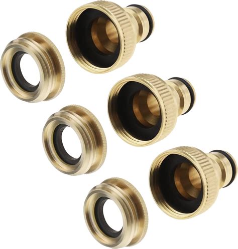 Ecsing 3pcs Brass Garden Hose Tap Connector Bsp 1 2 Inch