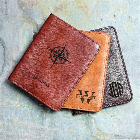 Personalized Leather Passport Holder Monogrammed Passport Sleeve Danique Jewelry