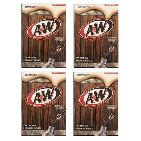 Aandw Root Beer Caffeinesugar Free Classic On The Go Drink Mix Packets