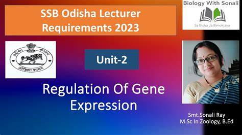 Regulation Of Gene Expression Ssb Odisha Lecturer Recruitment