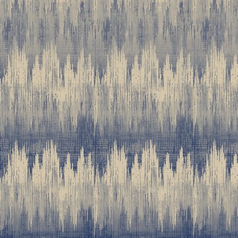 blue rags ikat wallpaper - glimmericks - Spoonflower