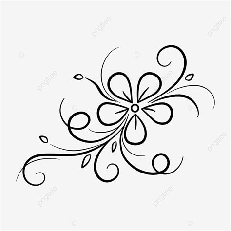 Flower Swirls Vector Illustration Flower Drawing Rat Drawing Swirl