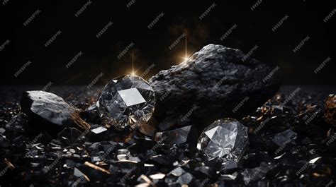 Premium AI Image | Diamond and coal