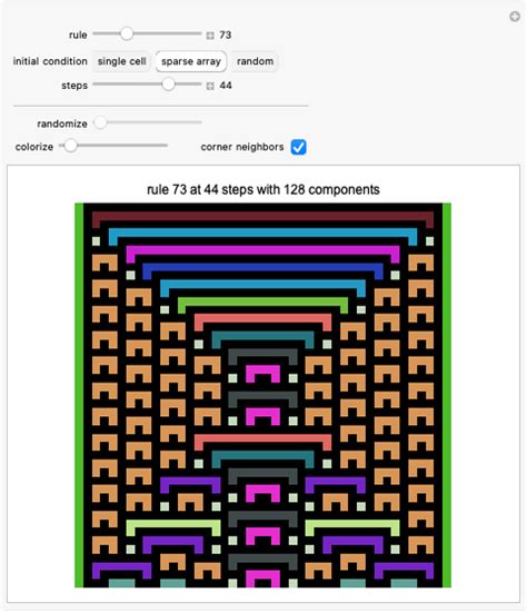 Colorize Morphological Components In Elementary Cellular Automata