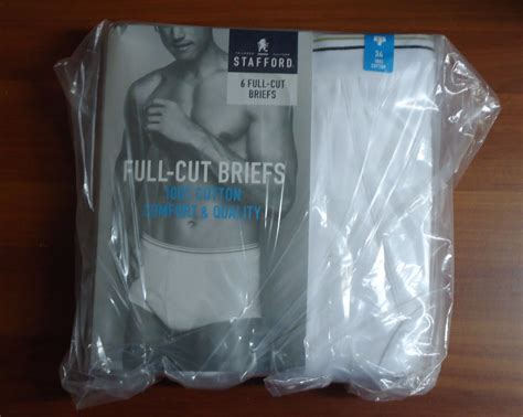 Stafford Mens 6 Pk100 Cotton Full Cut White Briefs Ebay