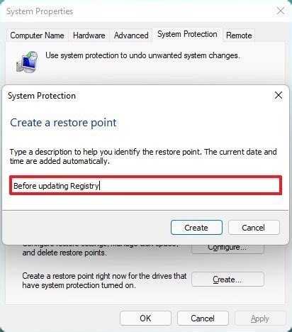 Desfazer alterações do sistema Windows 11 usando um ponto de