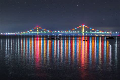 Mighty Mackinac Bridge at Night Prints / Canvas / Metal Prints - Etsy