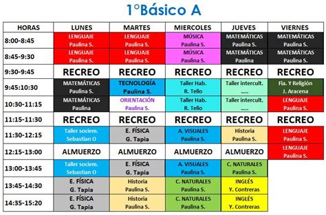 Horario De Clases 2024 CorporaciÓn Colegio San Lorenzo